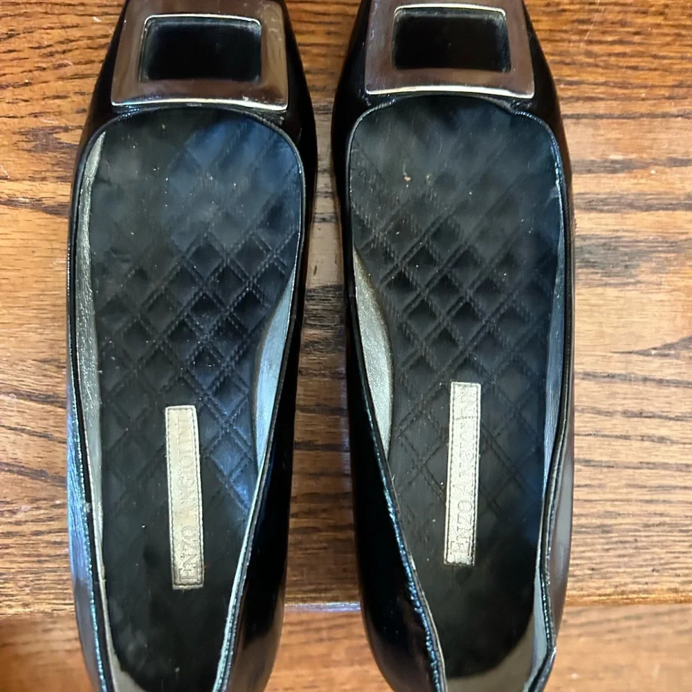 Black Enzo Angioini patent leather shoes size 7 - Picture 2 of 3